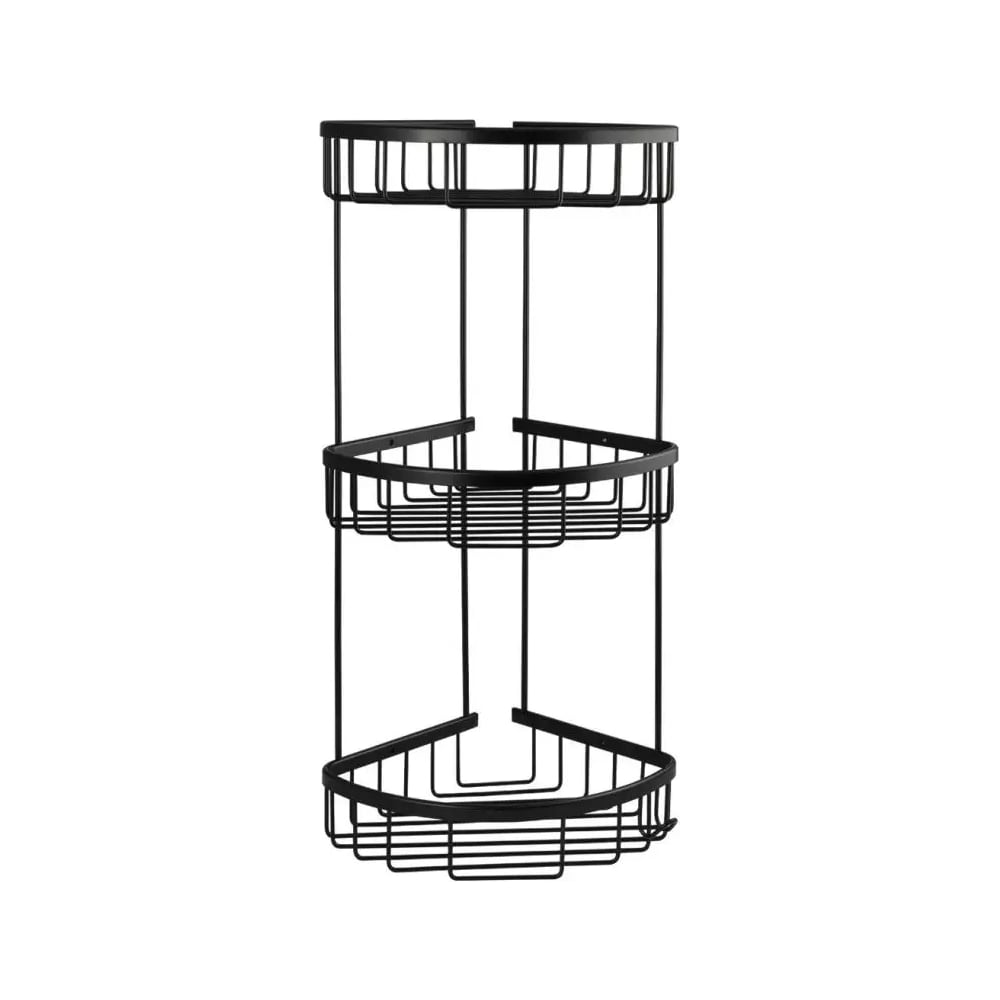 Изображение товара Полочка ООО ПКФ Сварком тройная угловая овальная, черная (уп/1шт) СанТех s066938