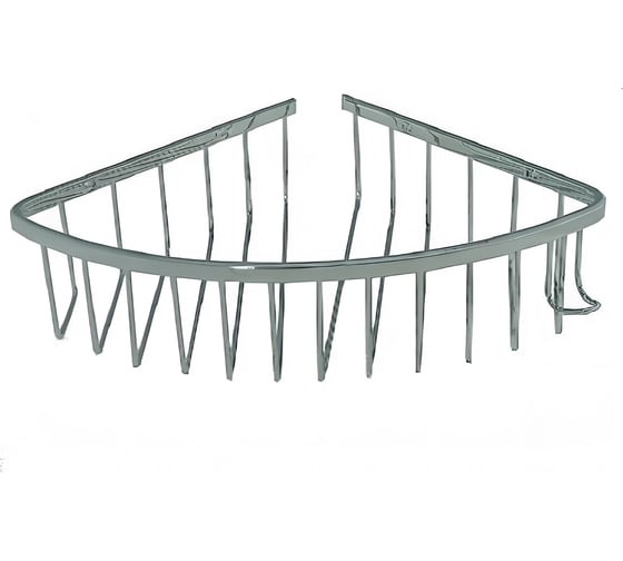 Изображение товара Полочка ООО ПКФ Сварком одинарная, угловая, овальная, решётка алюминиевая, матовая (уп/1шт) СанТех s066456