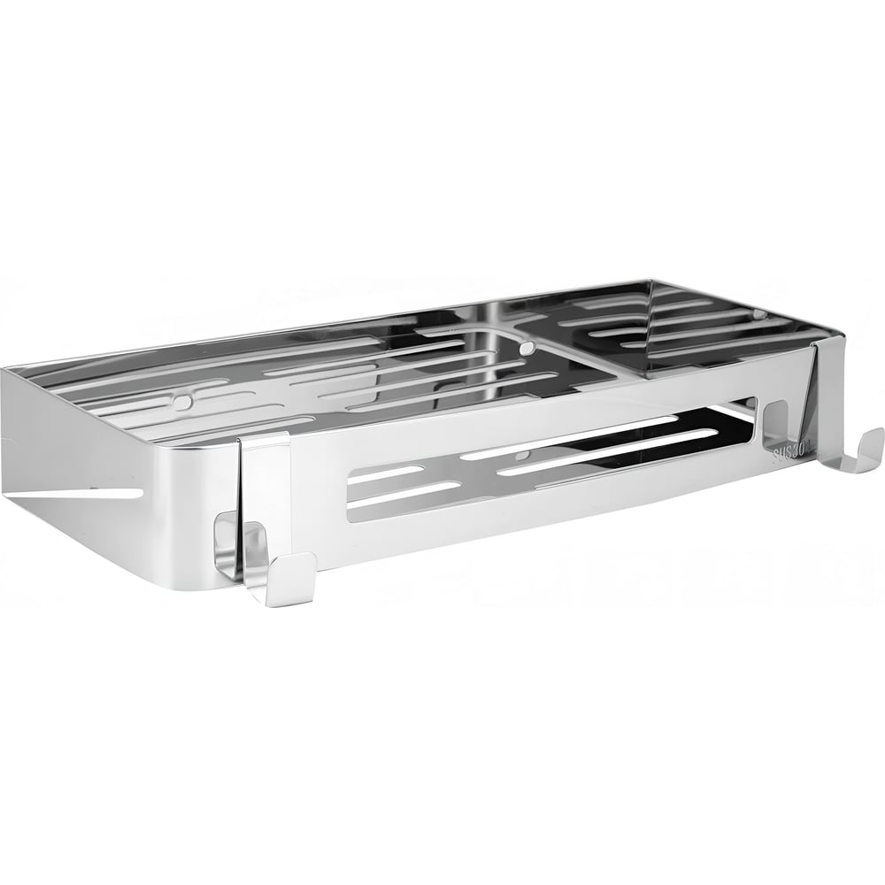 Изображение товара Полочка для хранения из нержавеющей стали 130x300 мм, хром, глянцевая, настенная