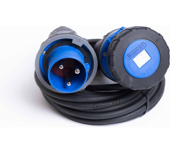 Изображение товара Удлинитель промышленный шнур Энаргит 220 Вольт, КГтп-ХЛ 3х6 (40 метров, 1 розетка 63А IEC60309, вилка 63А IEC60309, IP 67) КГ360-40-163П-63П-67