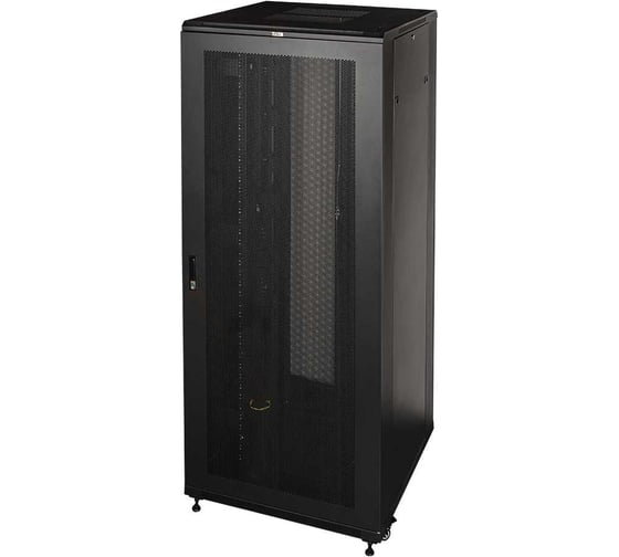 Изображение товара Шкаф 19" TWT Business, 47U 600x1200, черный, передняя дверь перфорированная, задняя дверь распашная перфорированная TWT-CBB-47U-6x12-P1
