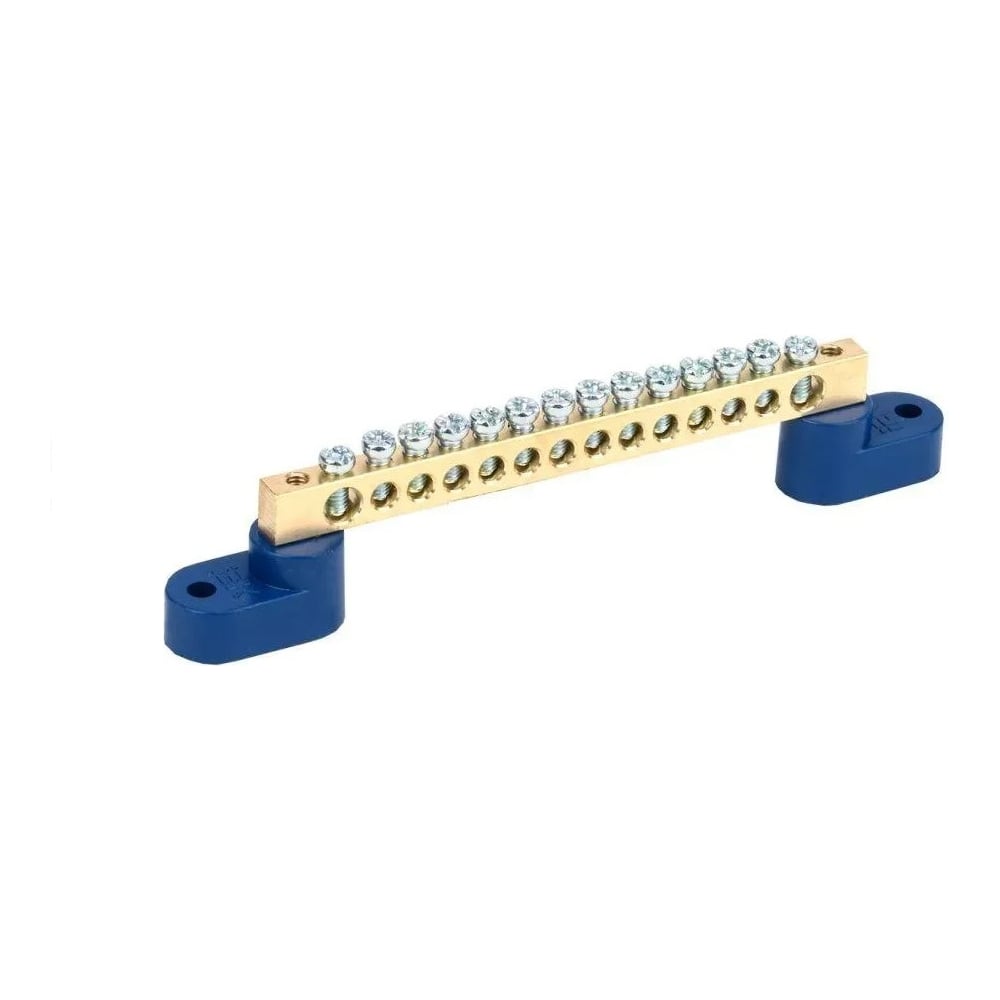 Изображение товара Шина нулевая КЗОЦМ 6x9мм 14/2 с изоляторами для электроустановок