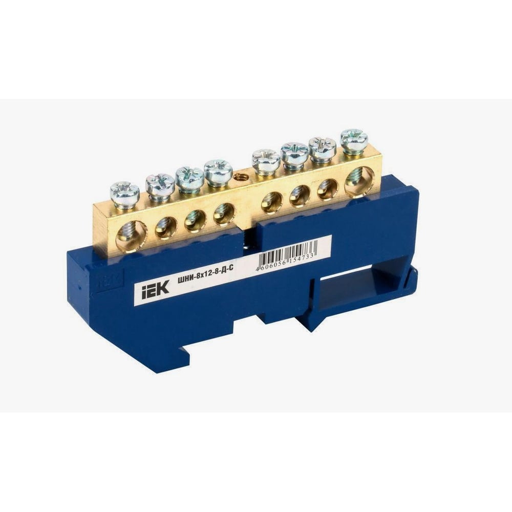 Изображение товара Шина нулевая КЗОЦМ 6х9мм 8/1 синий DIN изолятор 20 шт