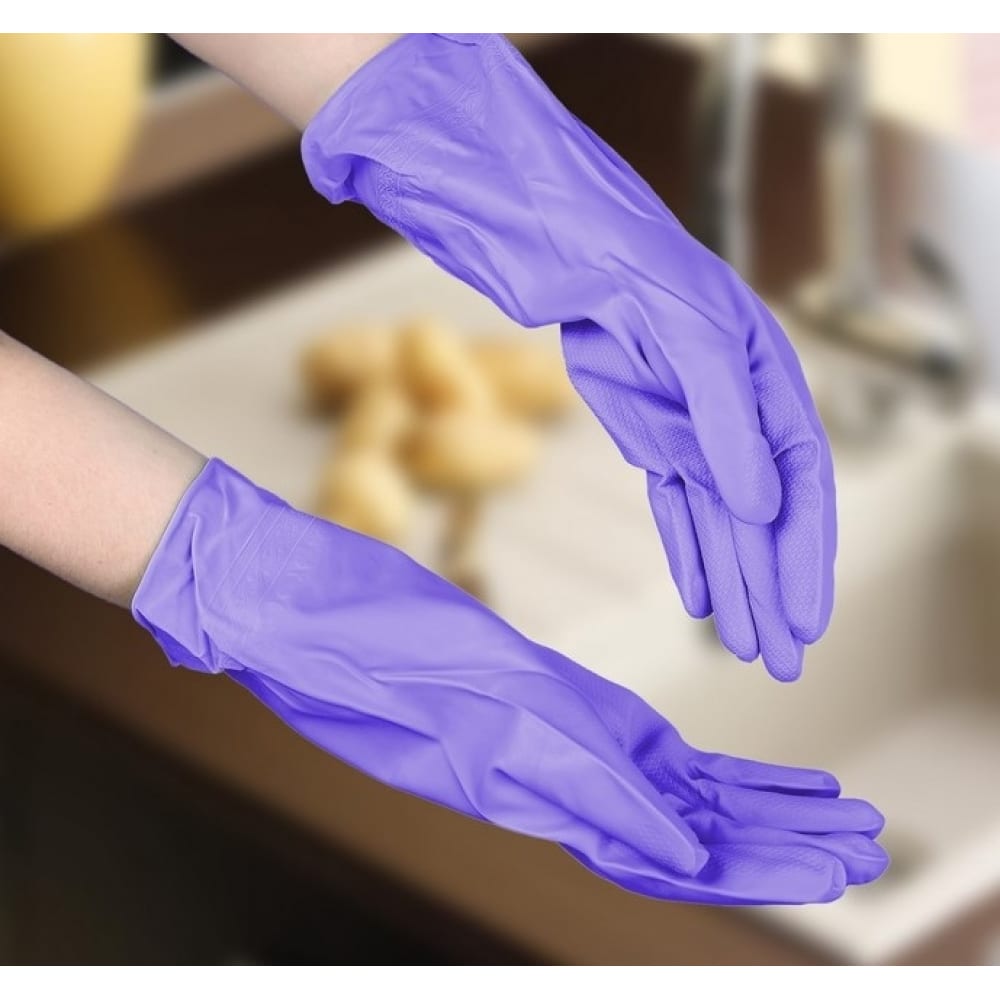 фото Суперпрочные защитные хозяйственные перчатки доляна