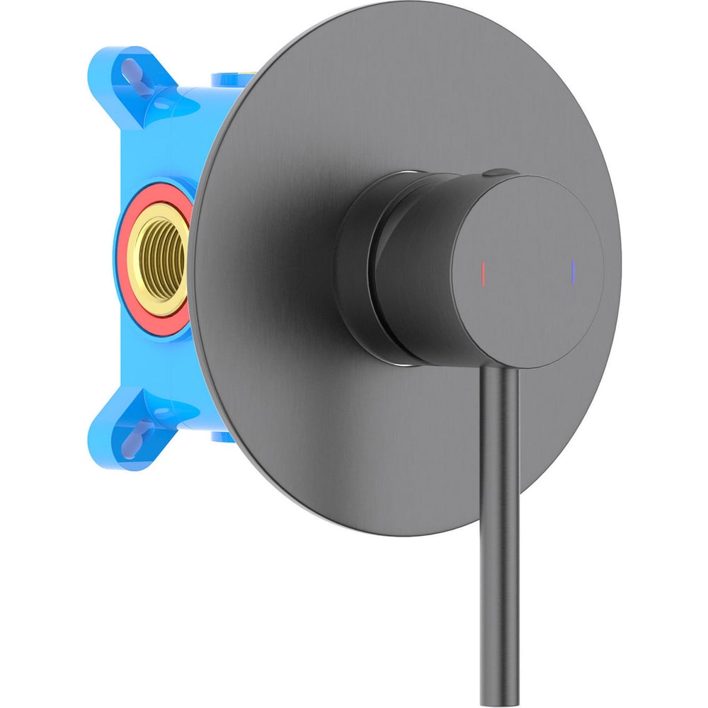 Изображение товара Смеситель для душа AQUATEK AQ1366BGM Европа однорычажный настенный оружейная сталь черный хром