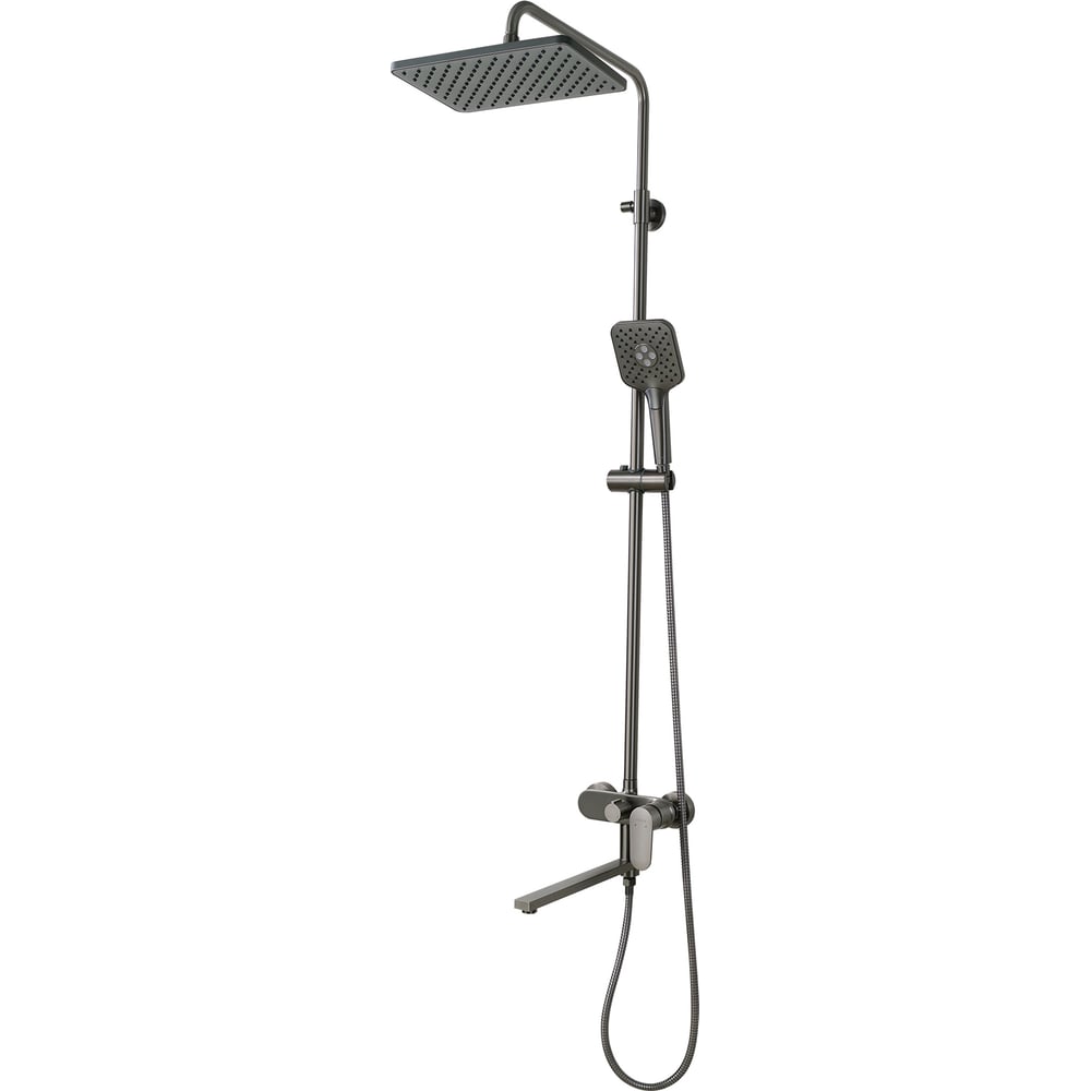 Изображение товара Душевая система AQUATEK AQ2840BGM НИКА 3 jet с длинным изливом и регулируемой стойкой