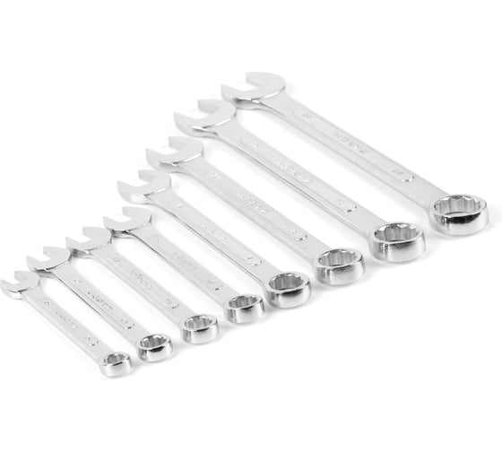 Изображение товара Набор ключей комбинированных Hortz 8шт., 10-24 мм, хром 1146606