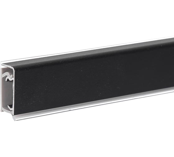 Изображение товара Плинтус алюминиевый ООО ДЕКОПЛИНТ (КВАДРО-Ч) - чёрный, 1,15 м 7782