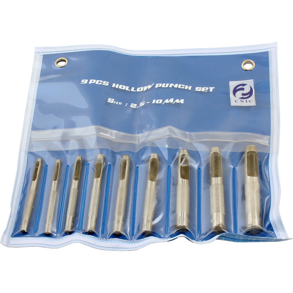 Изображение товара Набор высечек пробойников CNIC 9 шт. от 2.5 до 10 мм профессиональный