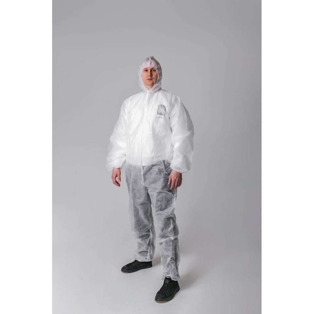 Изображение товара Защитный комбинезон плотностью 60 г/м2 3XL для защиты от вирусов и пыли Gigant GPC-6