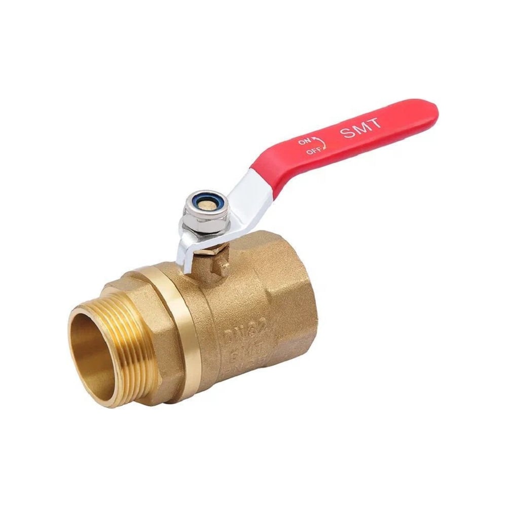 Изображение товара Шаровой кран SMT 1-1/4МxF латунь красный рычаг 501H6612R