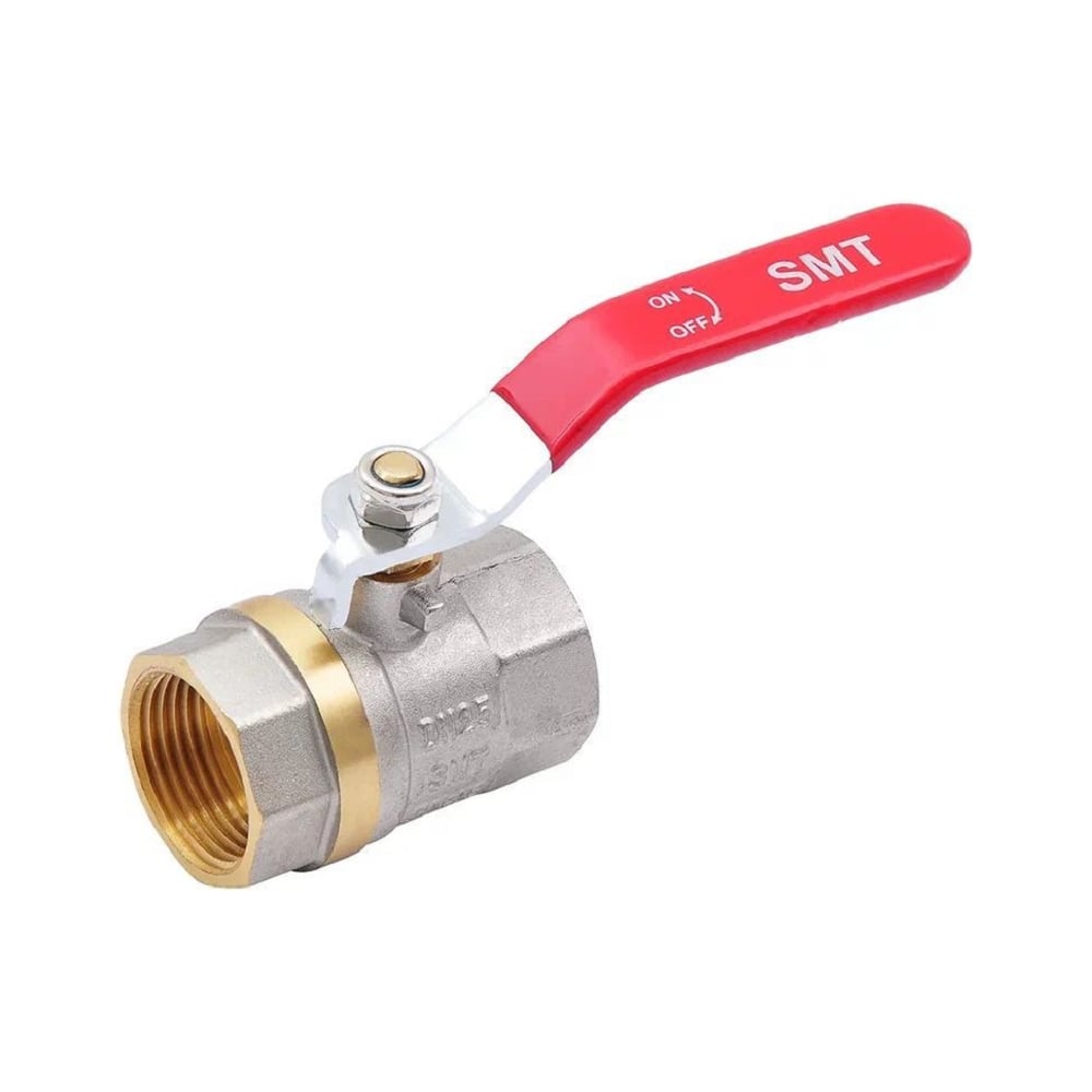 Изображение товара Шаровой кран SMT 1FxF красная ручка никель-железо 25 мм