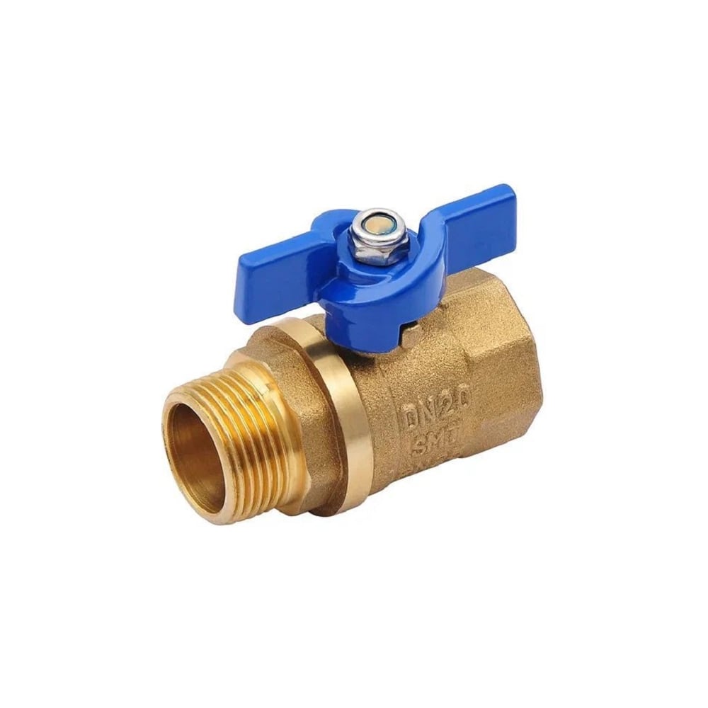 Изображение товара Шаровой кран SMT 3/4МxF латунь синий бабочка для воды и газа