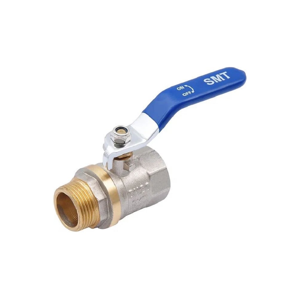 Изображение товара Шаровой кран SMT 3/4МxF с синей ручкой для воды и газа