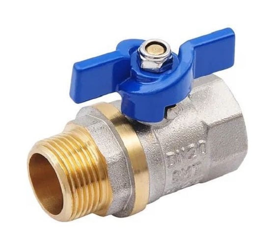 Изображение товара Шаровой кран SMT 3/4МxF синяя бабочка (никель-железо) 523NY6605BB