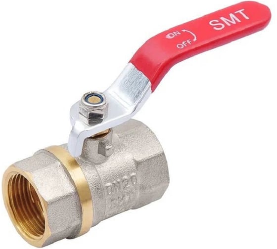 Изображение товара Шаровой кран SMT 3/4FxF красная ручка (никель-железо) 520NY6605R