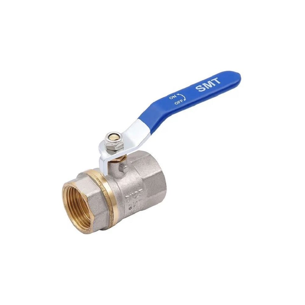 Изображение товара Шаровой кран SMT 1FxF синяя ручка 520NY6610B латунь хромированная