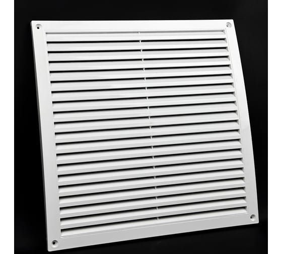 Изображение товара Вентиляционная решетка KRAFTAIR неразъемная в рамке белая Решетка 400х400 Д