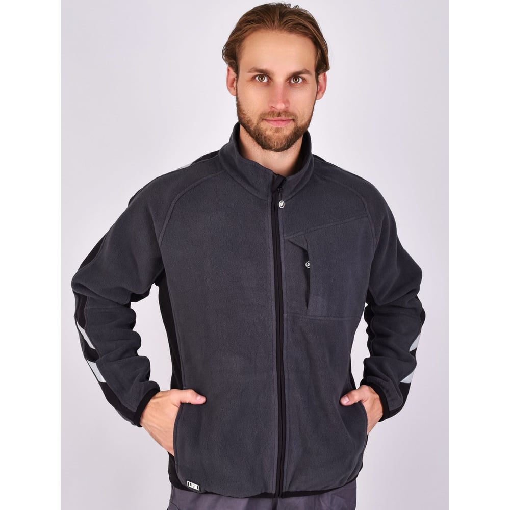 Изображение товара Флисовая куртка АНТЕКС мужская серый черный водоотталкивающая размер S