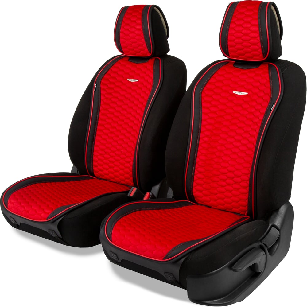 Изображение товара Накидки AUTOPROFI Designo 2 шт на передние сиденья из алькантары и экокожи
