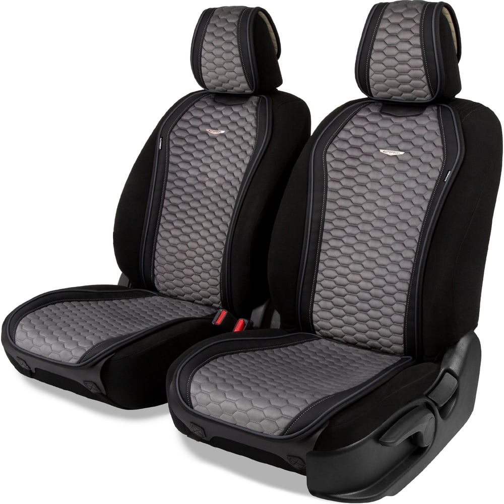 Изображение товара Набор накидок AUTOPROFI Designo для передних сидений из алькантары и эко-кожи, 2 шт