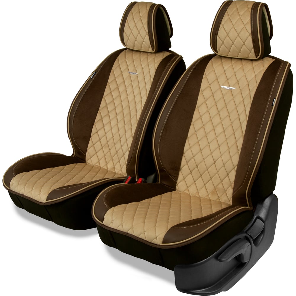 Изображение товара Накидки AUTOPROFI Grande на передние сиденья 2 шт искусственная алькантара и эко-кожа