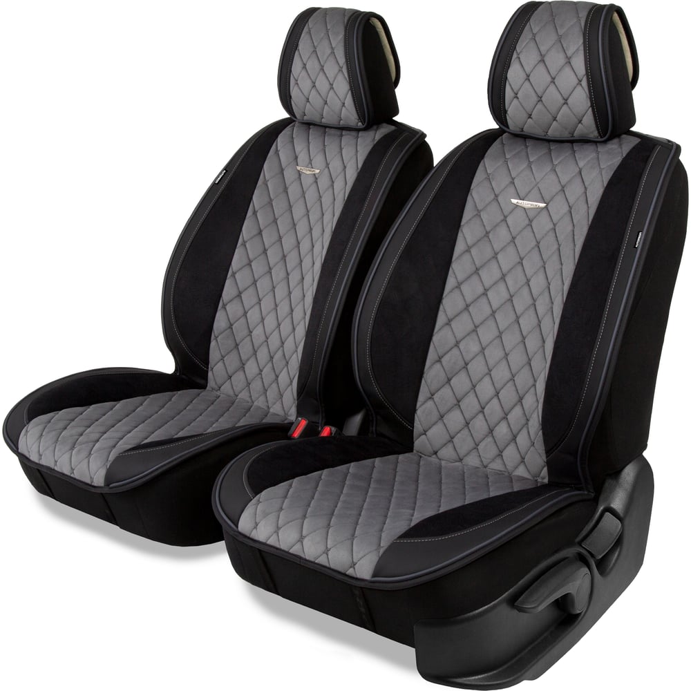 Изображение товара Автомобильные накидки AUTOPROFI Grande 2 шт универсальные из алькантары и эко-кожи