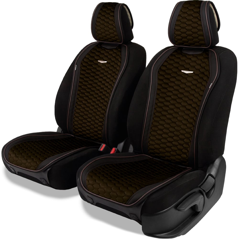 Изображение товара Накидки AUTOPROFI Designo стёганая алькантара + эко-кожа 2 шт на передние сиденья
