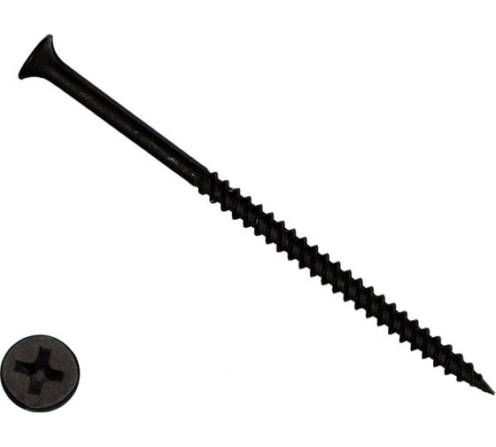 Изображение товара Саморез КРЕП-КОМП черный, универсал. 4,2x89, 10 шт. чм8942мф