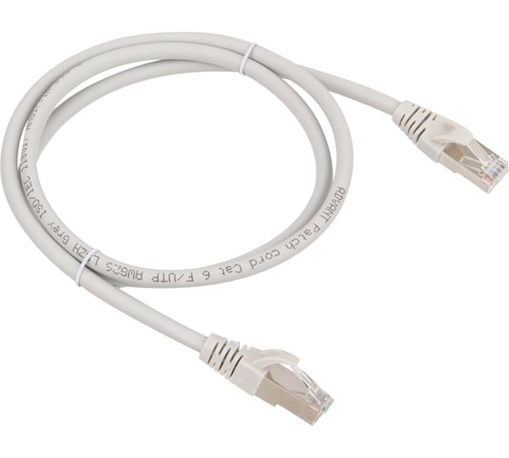 Изображение товара Патч-корд Advant Ethernet CAT6, 2xRJ45, FTP, 4 пары (AWG26), оболочка LSZH, длина 1 м, цвет: серый ADV6-FPC01-LG