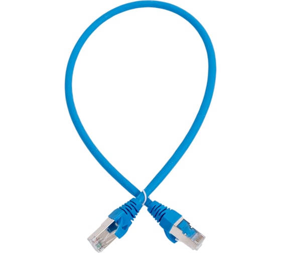 Изображение товара Патч-корд Advant Ethernet CAT6a, 2xRJ45, S/FTP, 4 пары (AWG26), оболочка LSZH, длина 0.5 м, цвет: синий ADV6a-SPC005-LB