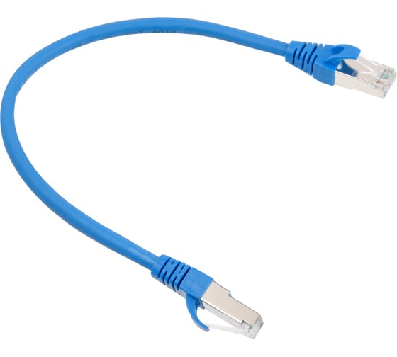 Изображение товара Патч-корд Advant Ethernet CAT6a, 2xRJ45, S/FTP, 4 пары (AWG26), оболочка LSZH, длина 0.3 м, цвет: синий ADV6a-SPC003-LB