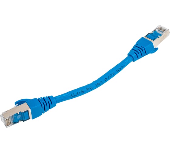 Изображение товара Патч-корд Advant Ethernet CAT6a, 2xRJ45, S/FTP, 4 пары (AWG26), оболочка LSZH, длина 0.15 м, цвет: синий ADV6a-SPC0015-LB