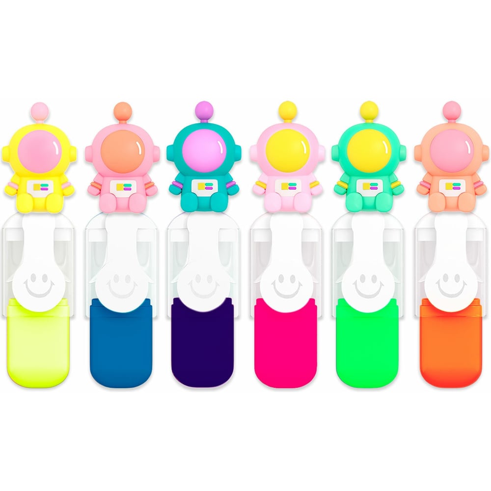 Изображение товара Набор текстовыделителей с топперами ОФИСМАГ FUNSTER 6 цветов неон 1-4 мм