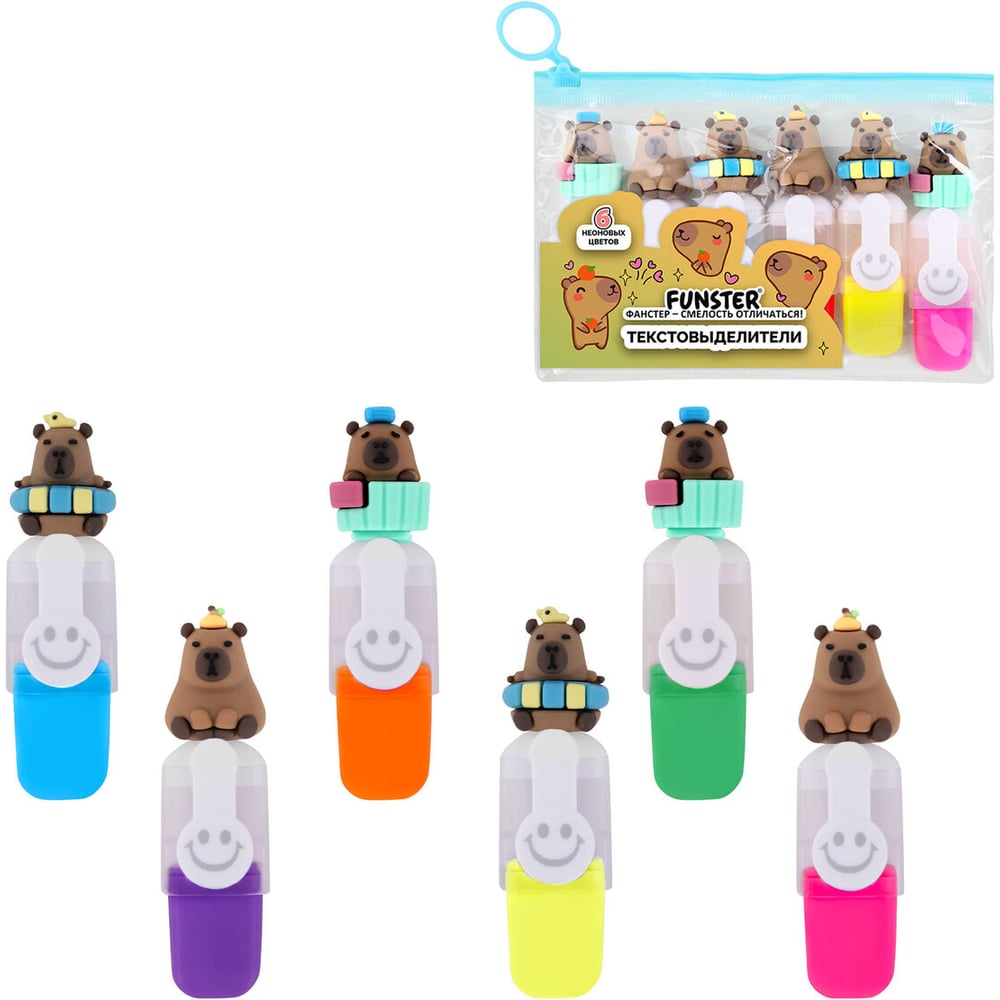 Изображение товара Набор текстовыделителей ОФИСМАГ FUNSTER 6 цветов неон