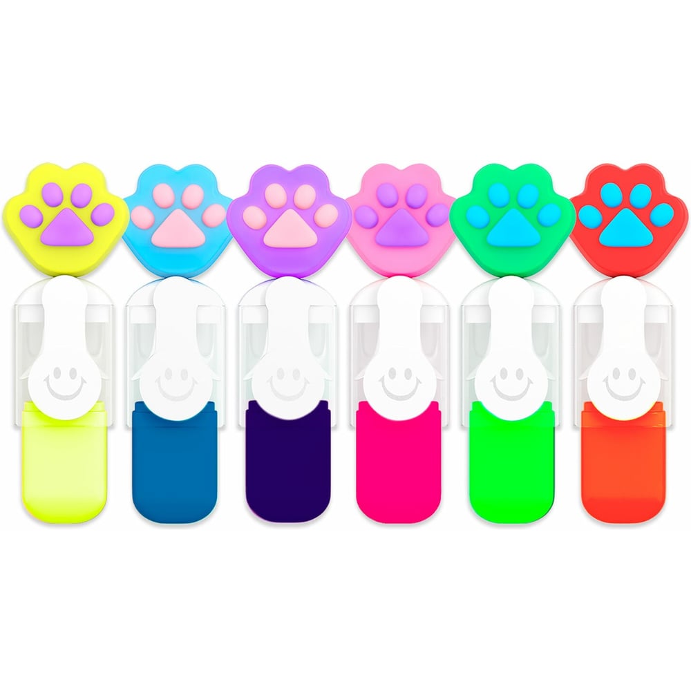 Изображение товара Набор текстовыделителей с топперами ОФИСМАГ FUNSTER 6 неоновых цветов, линия 1-4 мм