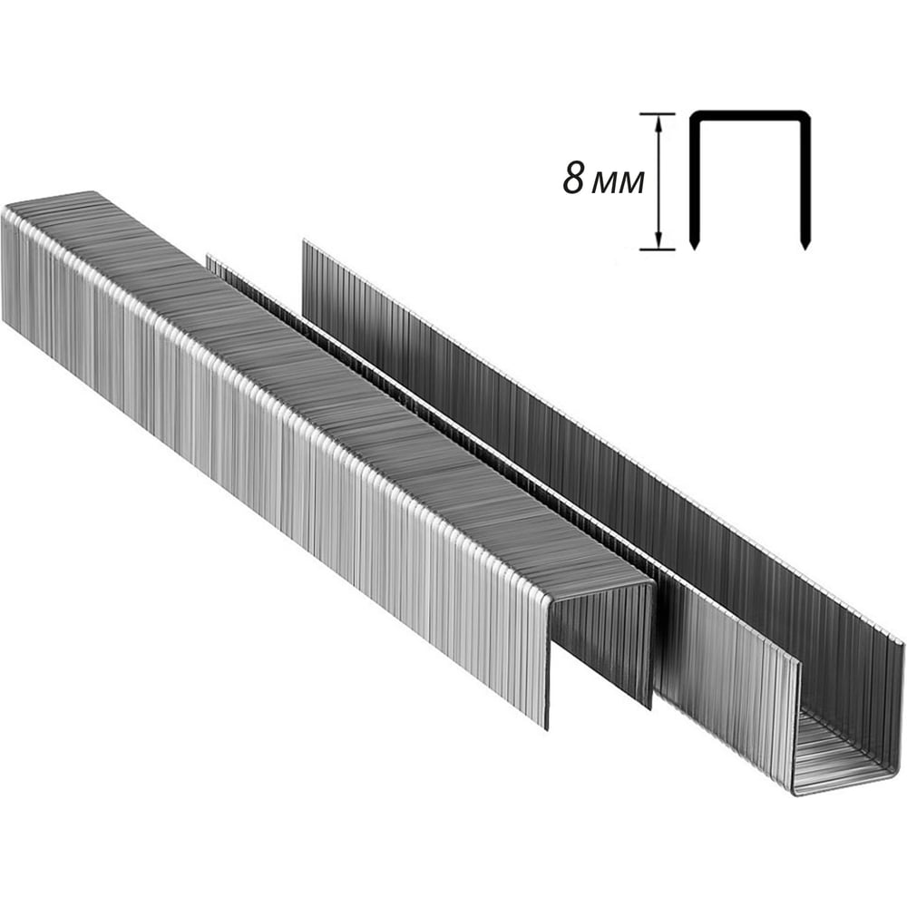 Изображение товара Скобы для степлера Pobedit закаленные 8 мм тип 53 для ткани и картона