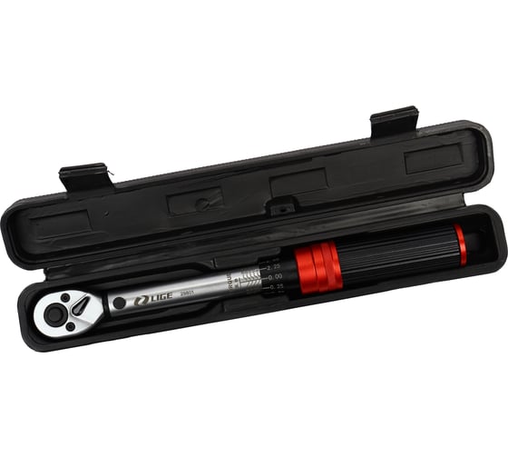 Изображение товара Ключ динамометрический 1/4" 5-25 Нм L-240 мм с быстрой фиксацией в кейсе LIGE LG-29801