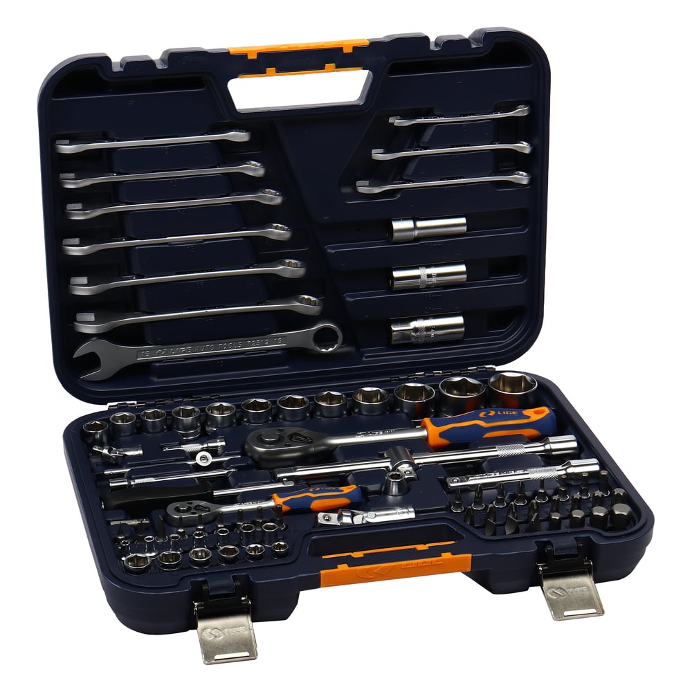 Изображение товара Набор торцевых головок LIGE 1/2&1/4 6-гранный 83 предмета в кейсе LG-S1083