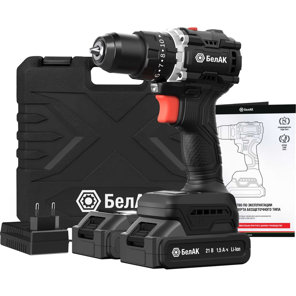 Изображение товара Ударная дрель-шуруповерт БелАК БАК.53315 с двумя аккумуляторами