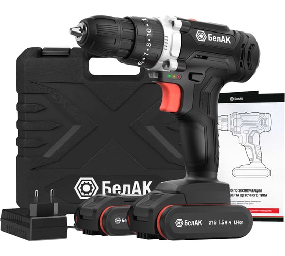 Изображение товара Ударная дрель-шуруповерт БелАК щеточная, 21V 40Hm, в кейсе, 2 АКБ БАК.53313
