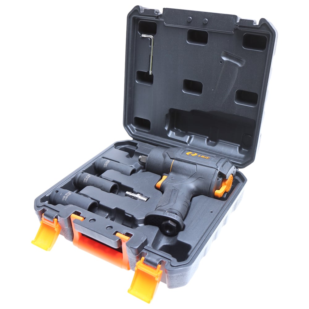 Изображение товара Пневмогайковерт ударный LIGE 1/2 с комплектом головок 6пр. (рабочий диапозон 270-800Nm, max 1560Nm, LG-40101S