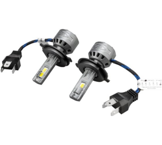 Изображение товара Автолампа SKYWAY диод H4 P43t 12V 56W 5600Лм вентилятор ДРАЙВ 6000К Белая коробка комп.2шт S08201646