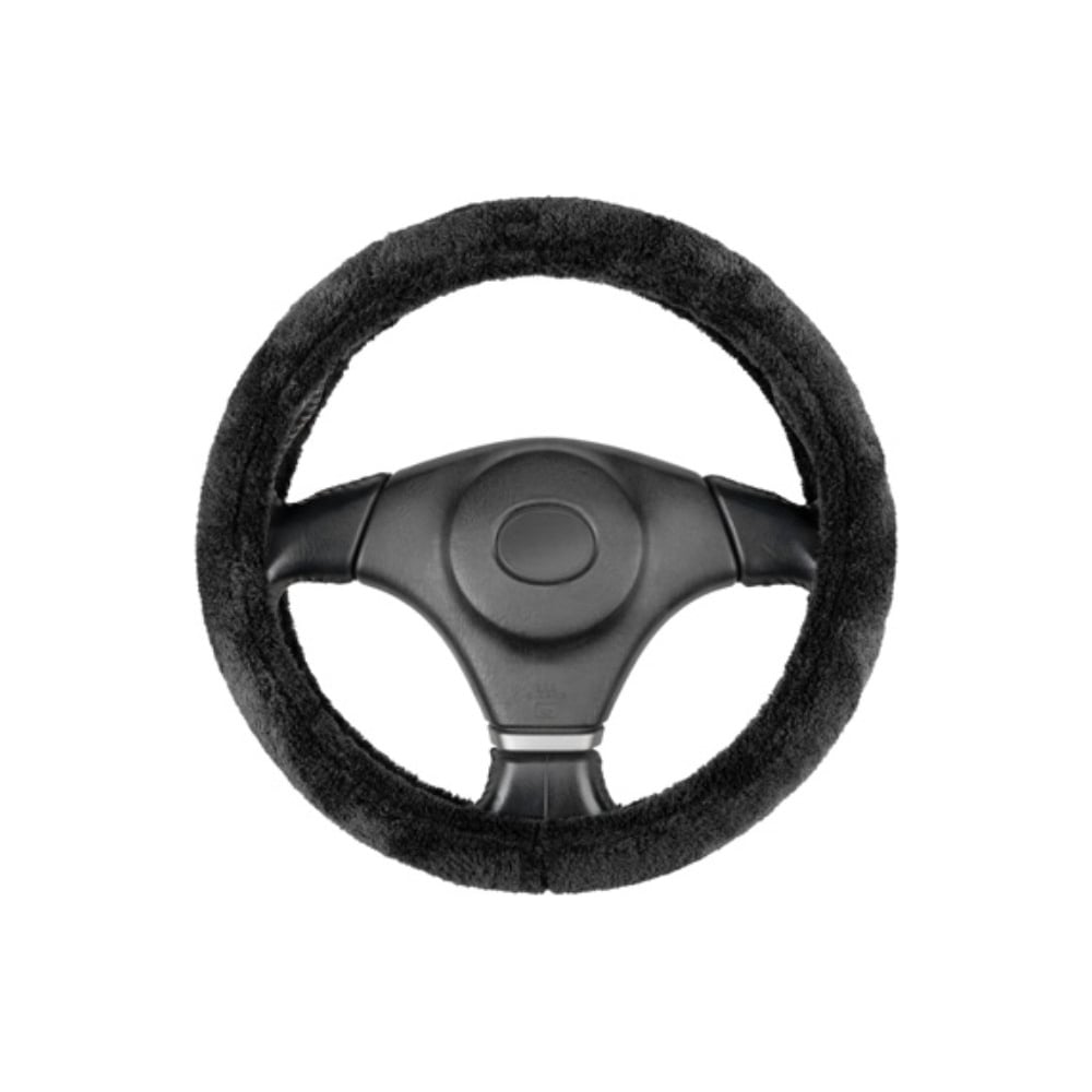 Изображение товара Оплетка SKYWAY из искусственного меха для рулевого колеса M черная
