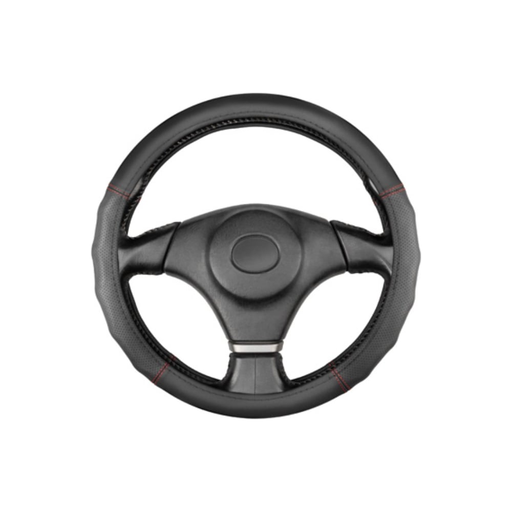 Изображение товара Оплетка SKYWAY кожаная Design Gorilla-5 L 39-41 см черная с красной строчкой