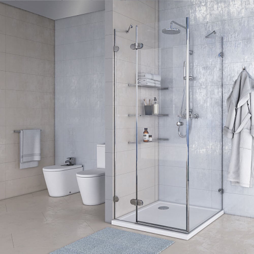 Изображение товара Душевое ограждение Aquaton Lax L квад 80x80x200 прозрачное алюминий хром