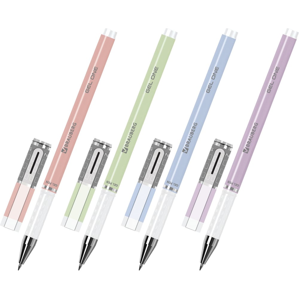 Изображение товара Гелевая ручка BRAUBERG GEL ONE PASTEL черная, корпус ассорти