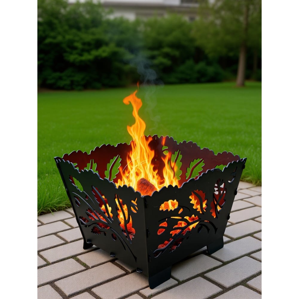 Изображение товара Костровая чаша разборная Калибр квадрат жаропрочная сталь 3 мм 480х480