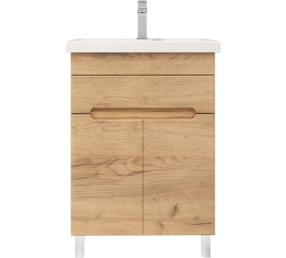 Изображение товара Тумба RUVANN с раковиной NIKA 50 + Moduo 50 в ванную напольная, Голд крафт Т.NIKA-GK.П-50НР-KIT-MOD