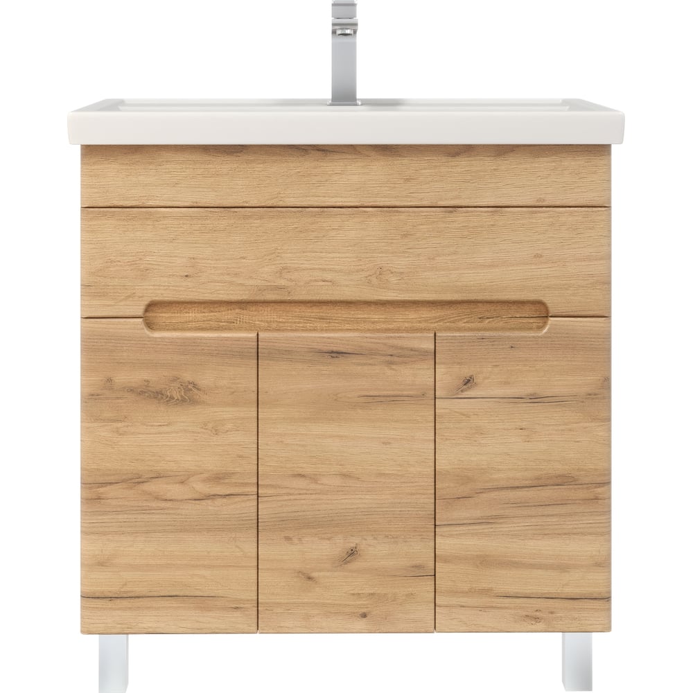 Изображение товара Тумба RUVANN с раковиной NIKA 80 и фасадом Голд крафт для ванной комнаты